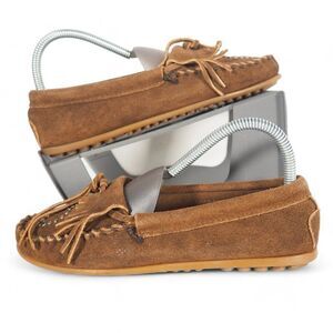 Minnetonka "Peace" Suede Slip-on Moccasins Brown Women's 7